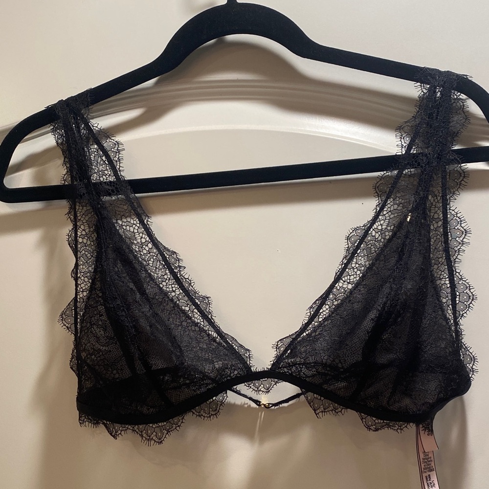 Victoria's Secret Black Sheer Lace Bra